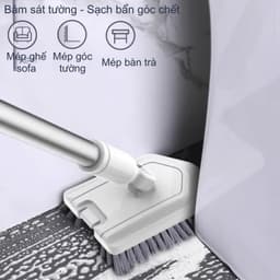 bàn chải cọ sàn nhà tắm 2 đầu lông cứng mềm cán kéo dài vệ sinh lavabo bồn tắm gạch 6