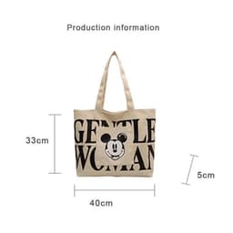 Túi Tote Canvas Mickey Minnie Hàn Quốc Đeo Vai Khóa Kéo Đựng Laptop (giadungtranlinh) 7