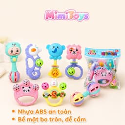 Bộ 7 Món Lục Lạc Xúc Xắc MimiToys - Đồ Chơi Cầm Tay Giúp Bé Tập Nắm Và Phát Triển Giác Quan 6