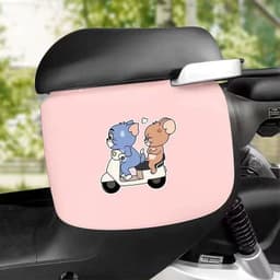 [HỎA TỐC] Decal Miếng Dán Hình dán mèo và chuột cưỡi xe máy ngộ nghĩnh và dễ thương dành cho xe điện và ô tô Temxe.Net 5