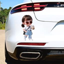Decal Dán Một nàng công chúa nhỏ đeo kính uống trà sữa dùng để trang trí phòng trong nhà 7