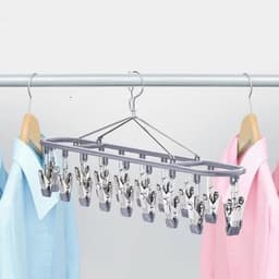 Móc Phơi Đồ 18 Kẹp Inox,Giá Treo Tất Đồ Lót Chống Gió Khóa Gài Tiết Kiệm Diện Tích - Móc phơi treo đồ đa năng Treo Tất 7