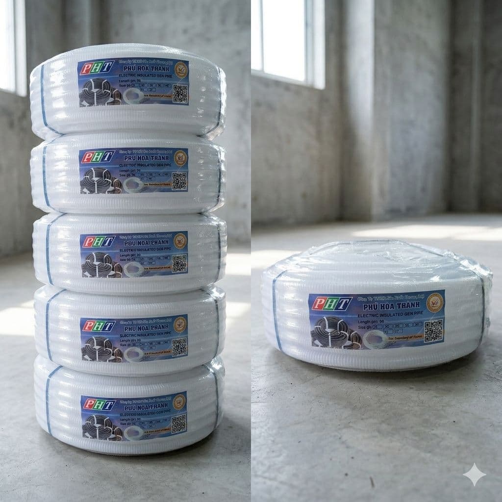 Ống ruột gà thoát nước điều hòa Phú Hòa Thành 5m – 10m – 20m – Dẻo dai