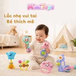 Bộ 7 Món Lục Lạc Xúc Xắc MimiToys - Đồ Chơi Cầm Tay Giúp Bé Tập Nắm Và Phát Triển Giác Quan 2