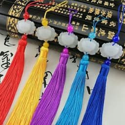 Dây Treo Tua Rua Hoa Sen gắn Ngọc - Tua Rua Cổ Phong Phụ Kiện Trang Trí Chụp Ảnh May Mắn Xinh Xắn 5