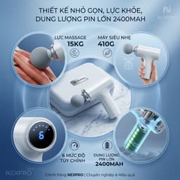 Máy Massage Nexpro Cầm Tay Không Dây Chính Hãng Pin Cao - Bảo Hành 12 Tháng 9