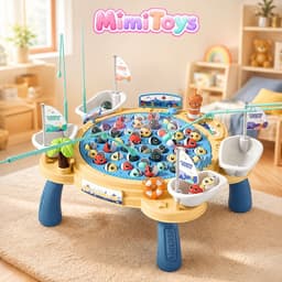 Bộ Đồ Chơi Câu Cá MimiToys 45 Con - Bàn Câu Cá Phát Nhạc Vui Nhộn Cho Bé Từ 2-6 Tuổi 2