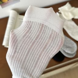 Nữ Tất Mỏng Nhật Bản Hàn Quốc Ren Lưới Màu Trơn Đơn Giản Phù Hợp Với 8