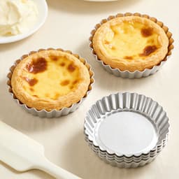 GAOSU Trứng Tart Khuôn, Chảo Nướng Bánh Pizza Chống Dính Nhôm, Máy Nướng Hình Tròn Có Thể Tái Sử Dụng Chịu Nhiệt Quiche Chảo Làm Bánh Ngọt 5