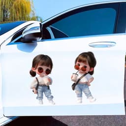 Decal Dán Một nàng công chúa nhỏ đeo kính uống trà sữa dùng để trang trí phòng trong nhà 6