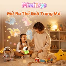 Robot Đèn Chiếu Sao MimiToys Có Bluetooth - Đèn Ngủ Phát Nhạc Lung Linh Cho Bé 4