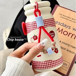 Bình giữ nhiệt học sinh 500ml nhỏ gọn cute, cốc giữ nhiệt APPLE PUPPY inox316 thiết kế ngộ nghĩnh cao cấp có dây đeo 7