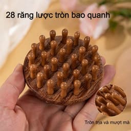 Lược Gỗ Đàn Hương Massage Đầu - Gỡ Rối, Chống Rụng Tóc, Giảm Đứt Gãy, Đệm Khí Đa Năng, Giúp Tóc Khỏe & Ngủ Ngon 6
