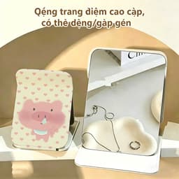 Heo con buồn trái tim, gương trang điểm gấp chất liệu bền đẹp, kiểu dáng thời trang  7