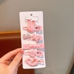 Set 5 kẹp tóc hoạ tiết Kitty Gấu thỏ sao Kẹp tóc smile hoạt hình đáng yêu cho bé gái  9