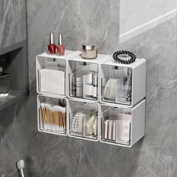 Hộp Bảo Quản Mỹ Phẩm CONOPERY, Hộp Bảo Quản Phân Loại Màu Vàng Trắng, Thiết Kế Treo Chất Lượng Cao Nhựa Không Rỉ Kéo Ra Ngăn Kéo Bảo Quản Tổ Chức Phòng Tắm 5