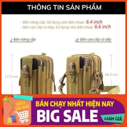 Túi đeo hông thắt lưng đựng dụng cụ, điện thoại đồ nhỏ gọn vải bố siêu bền 2