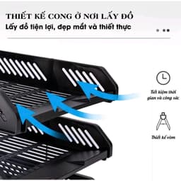Khay hồ sơ 3 tầng Kioto đa năng, kệ đựng file tài liệu giúp bàn làm việc ngăn nắp gọn gàng, giá lưu trữ công văn giấy tờ 3