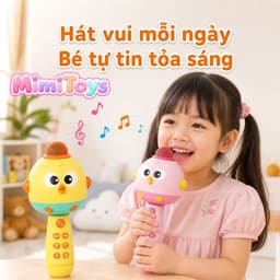 Micro Karaoke Hình Gà Con MimiToys - Loa Bluetooth Tiếng Việt Có Sạc Cho Bé Vui Hát 2