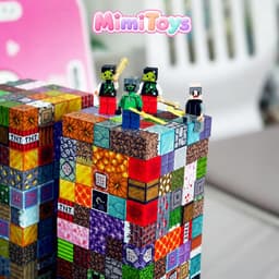 Set 200 Khối Magnacraft Nam Châm Từ Tính MimiToys Tặng Nhân Vật - Đồ Chơi Lắp Ráp Mô Hình 9