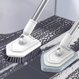 bàn chải cọ sàn nhà tắm 2 đầu lông cứng mềm cán kéo dài vệ sinh lavabo bồn tắm gạch 8