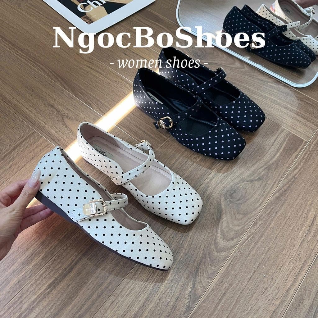 Giày Búp Bê - Giày Bệt Nữ Mary Jane Công Sở Chấm Bi Basic Thanh Lịch Nữ Tính Nhẹ Nhàng - N0038-Sona