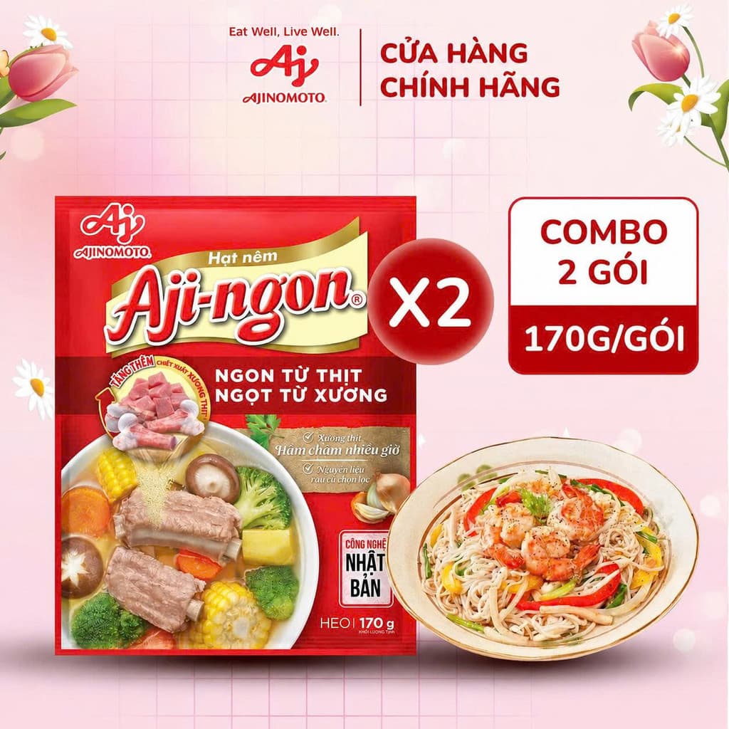 Combo 2 Gói Hạt Nêm Aji-ngon® 170g/Gói - Combo 2 Gói