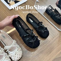 Giày Búp Bê - Giày Bệt Nữ Mary Jane Chấm Bi Phối Quai Nơ Thanh Lịch Nhẹ Nhàng - N0033-Sona 4