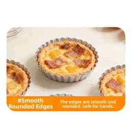 GAOSU Trứng Tart Khuôn, Chảo Nướng Bánh Pizza Chống Dính Nhôm, Máy Nướng Hình Tròn Có Thể Tái Sử Dụng Chịu Nhiệt Quiche Chảo Làm Bánh Ngọt 8