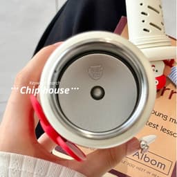 Bình giữ nhiệt học sinh 500ml nhỏ gọn cute, cốc giữ nhiệt APPLE PUPPY inox316 thiết kế ngộ nghĩnh cao cấp có dây đeo 5