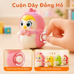 Set 4 Gà Con Vặn Cót MimiToys - Đồ Chơi Nam Châm Nối Đuôi Xoay 360 Độ Cho Bé 5