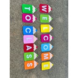 Welcome to class hình bút chì - Trang trí lớp học chữ WELCOME TO CLASS - decal dán hoặc Fomex 5mm - D2027 3