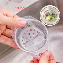 300 Túi Lọc Rác Bồn Rửa Chén Bát Lưới Lọc Rác Siêu Dai Đầu Có Chun Co Giãn Chống Tắc Nghẽn Ống  [ Set 100 chiếc ]  3