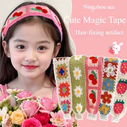 Băng đô dán ma thuật Hàn Quốc cho bé gái với họa tiết ren hoa Miếng Dán Tóc Phụ Kiện Tóc 9