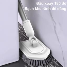 bàn chải cọ sàn nhà tắm 2 đầu lông cứng mềm cán kéo dài vệ sinh lavabo bồn tắm gạch 5