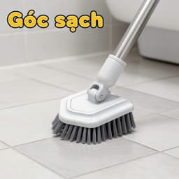 bàn chải cọ sàn nhà tắm 2 đầu lông cứng mềm cán kéo dài vệ sinh lavabo bồn tắm gạch 3