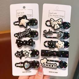 Set 5 kẹp tóc hoạ tiết Kitty Gấu thỏ sao Kẹp tóc smile hoạt hình đáng yêu cho bé gái  4