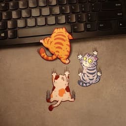 Decal Bộ 3 Miếng Sticker Hình Mèo Vui Nhộn Chống Thấm Nước 5
