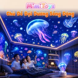 Robot Đèn Chiếu Sao MimiToys Có Bluetooth - Đèn Ngủ Phát Nhạc Lung Linh Cho Bé 3