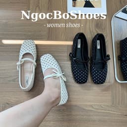 Giày Búp Bê - Giày Bệt Nữ Mary Jane Công Sở Chấm Bi Phối Quai Nơ Thanh Lịch Nhẹ Nhàng Nữ Tính - N0035-Sona 8