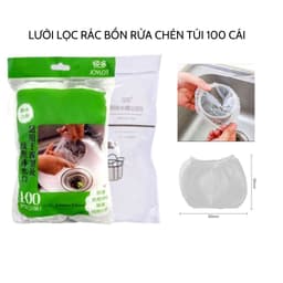 300 Túi Lọc Rác Bồn Rửa Chén Bát Lưới Lọc Rác Siêu Dai Đầu Có Chun Co Giãn Chống Tắc Nghẽn Ống  [ Set 100 chiếc ]  2