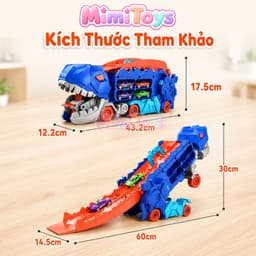 Đồ Chơi Xe Khủng Long MimiToys Nuốt Ô Tô - Cầu Trượt Ô Tô Mini Vui Nhộn Cho Bé 9