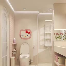 Hellokitty Dán Lối Vào Tủ Trang Trí Dán Hoạt Hình Dễ Thương Hello Kitty Phòng Tắm Tủ Lạnh Chống Thấm Nước 4