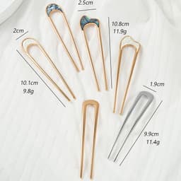 Trâm chữ U viền cong uốn phụ kiện cài tóc nữ xinh xắn cá tính 4