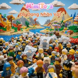 Combo 40 Mô Hình Lắp Ráp Mini Figure MimiToys Tặng Đế - Nhân Vật Hoạt Hình Minecraft Cho Bé 2
