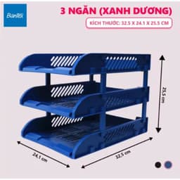 Khay hồ sơ 3 tầng Kioto đa năng, kệ đựng file tài liệu giúp bàn làm việc ngăn nắp gọn gàng, giá lưu trữ công văn giấy tờ 1