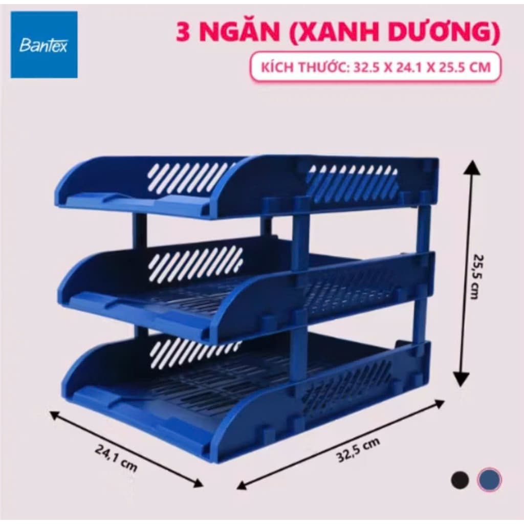 Khay hồ sơ 3 tầng Kioto đa năng, kệ đựng file tài liệu giúp bàn làm việc ngăn nắp gọn gàng, giá lưu trữ công văn giấy tờ