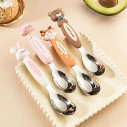 Thìa Ăn Trẻ Em , Muống Ăn Hoạt Hình inox 316 An Toàn Cho Bé , Thìa Ăn Trái Cây 5