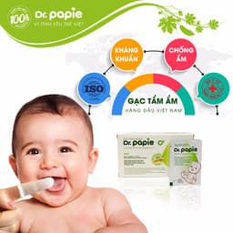 Gạc Rơ Lưỡi Dr,Papie 0+ Vệ Sinh Răng Miệng Dành Cho Bé - Hộp 30 gói 2