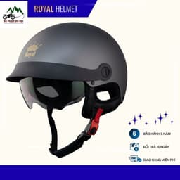 [HN]  Mũ bảo hiểm 1/2 Royal M163 lưỡi trai kèm kính âm màu đen che nắng dành cho nam nữ đi xe máy 3